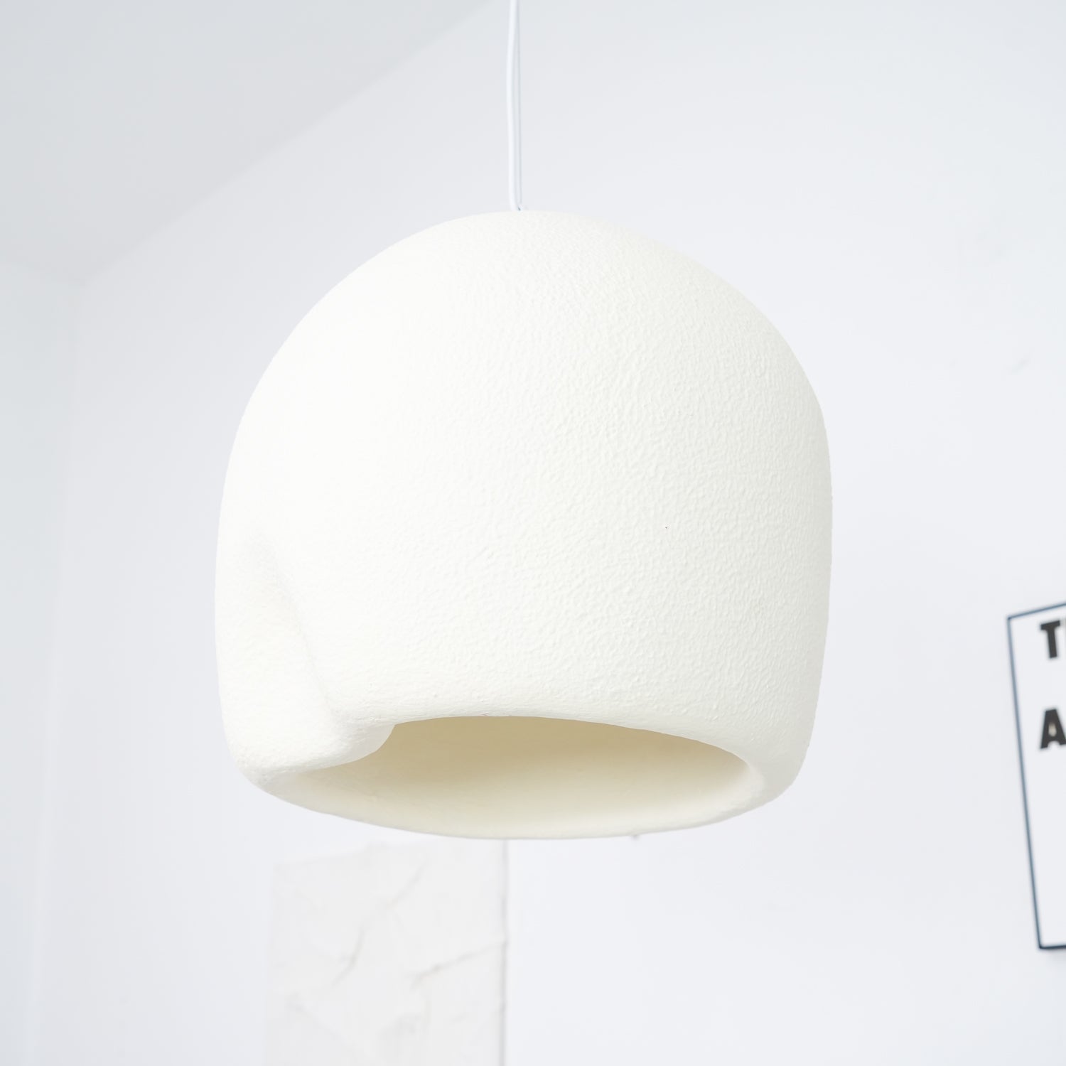 Solara Pendant Lamp Plaster Rounded Dome Wabi Sabi - Letslighting