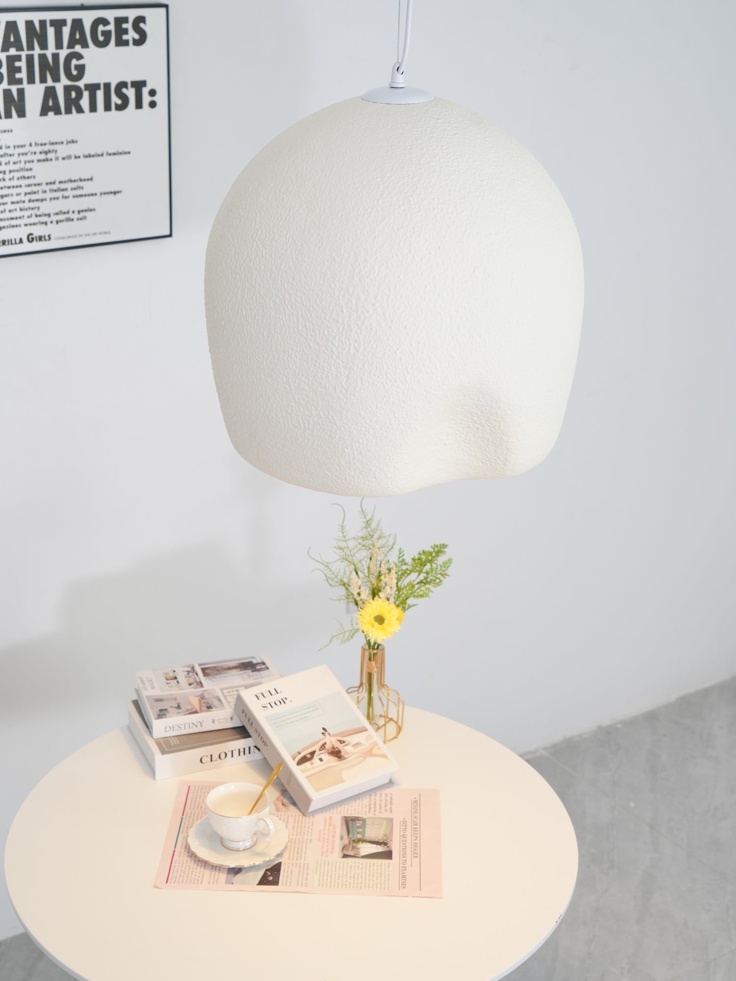 Solara Pendant Lamp Plaster Rounded Dome Wabi Sabi - Letslighting
