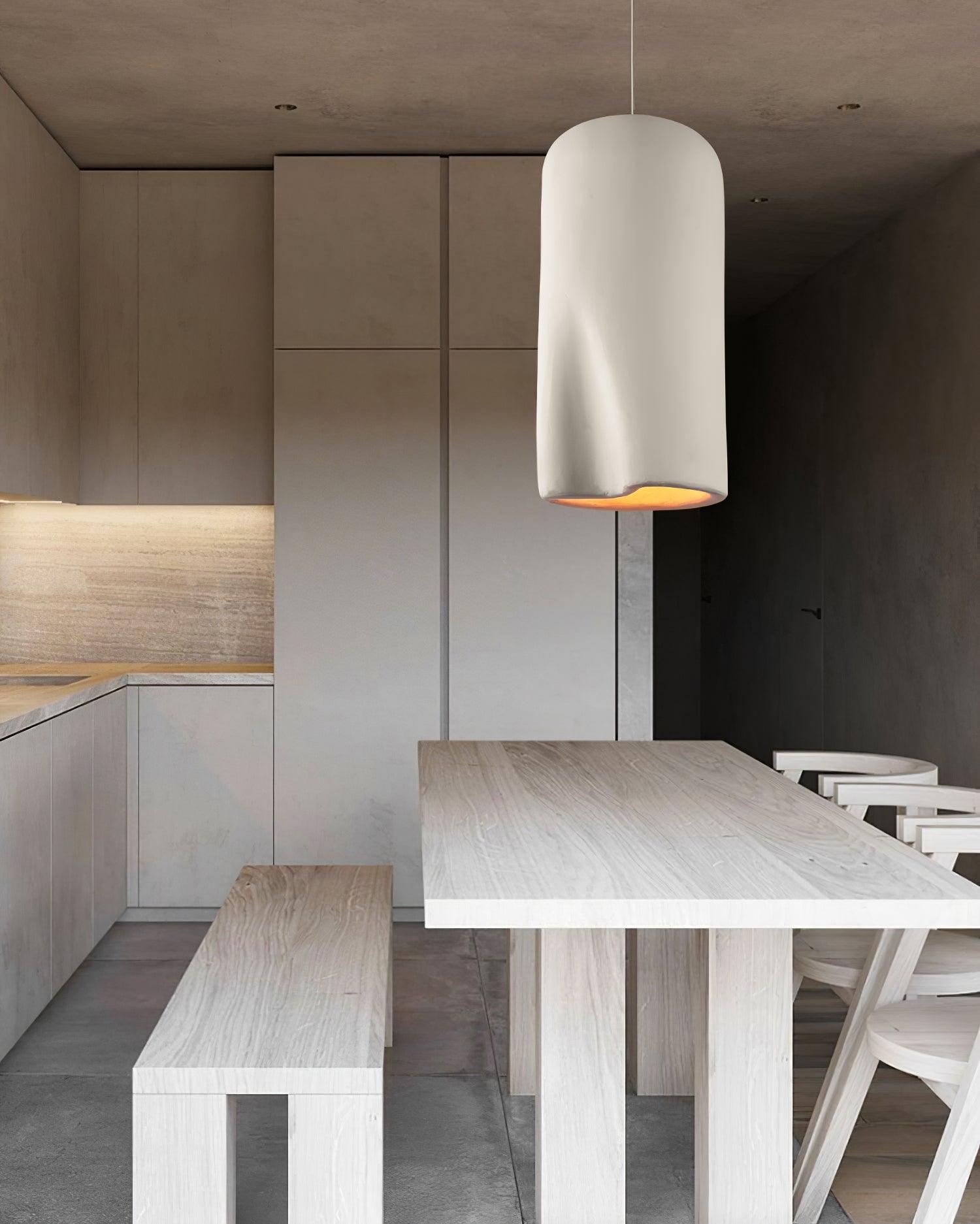 Solara Pendant Lamp Plaster Rounded Dome Wabi Sabi - Letslighting