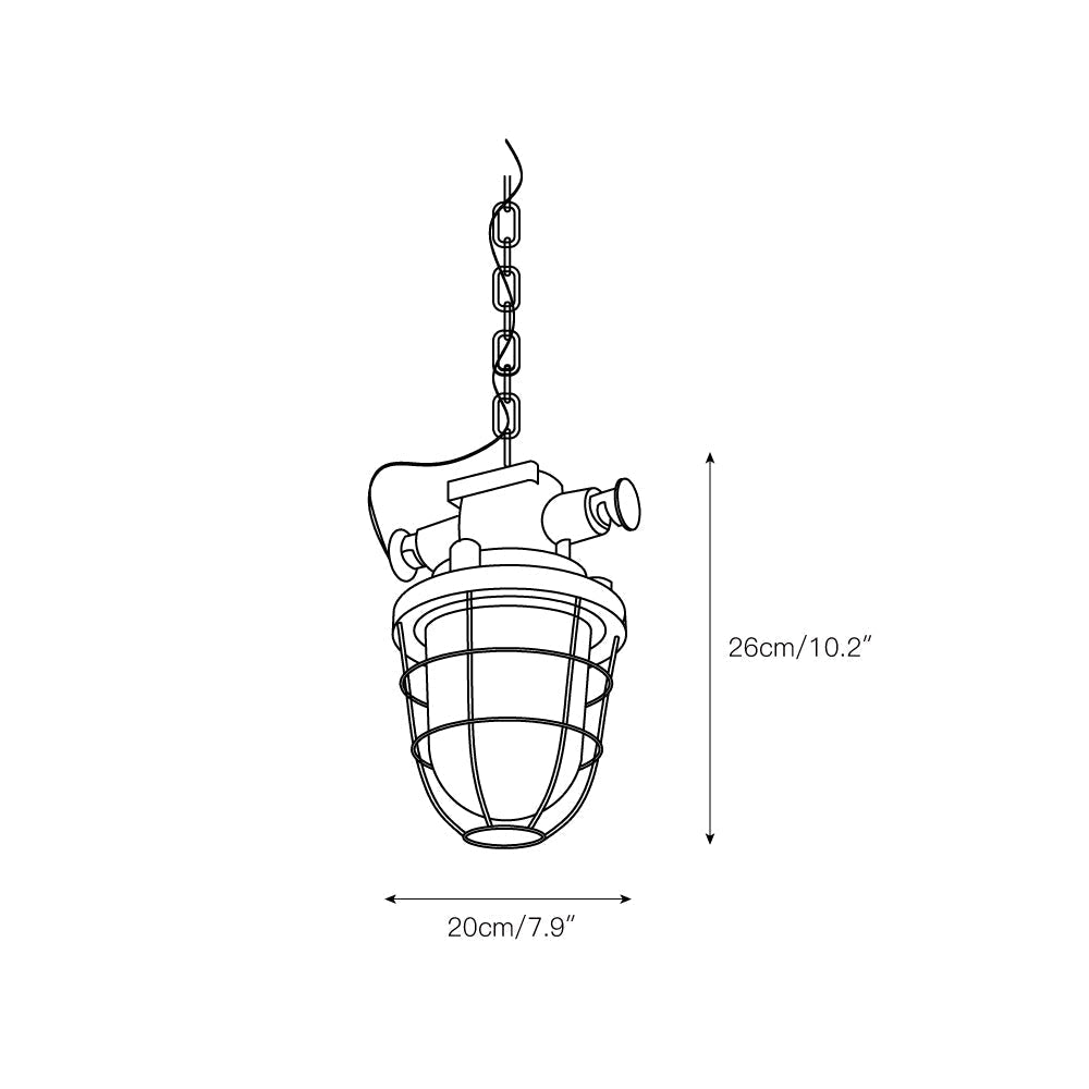 Celest Vintage Industrial Cage Metal Glass Pendant Light - Lamp Copper