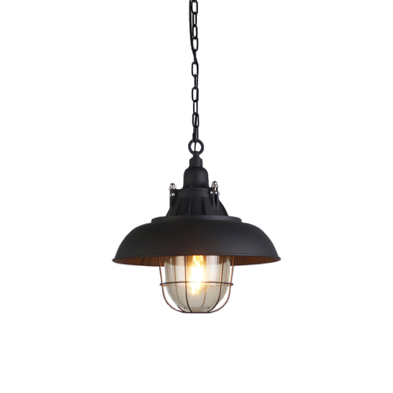 Celest Vintage Industrial Cage Metal Glass Pendant Light - Lamp Copper