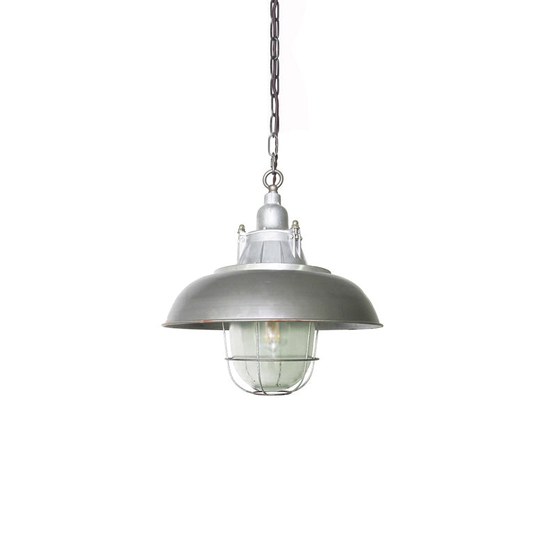 Celest Vintage Industrial Cage Metal Glass Pendant Light - Lamp Copper