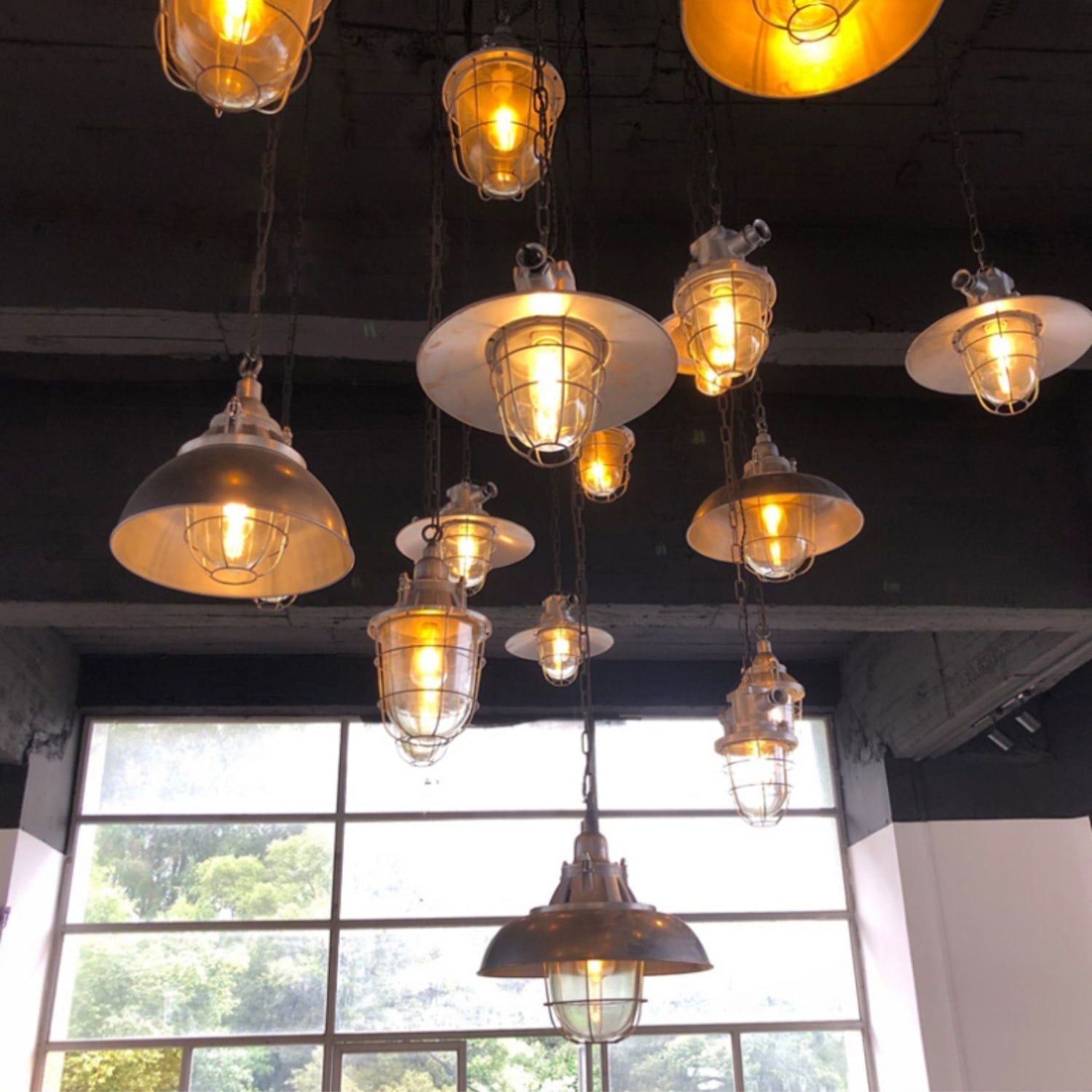 Celest Vintage Industrial Cage Metal Glass Pendant Light - Lamp Copper