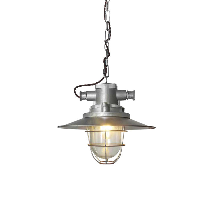 Celest Vintage Industrial Cage Metal Glass Pendant Light - Lamp Copper