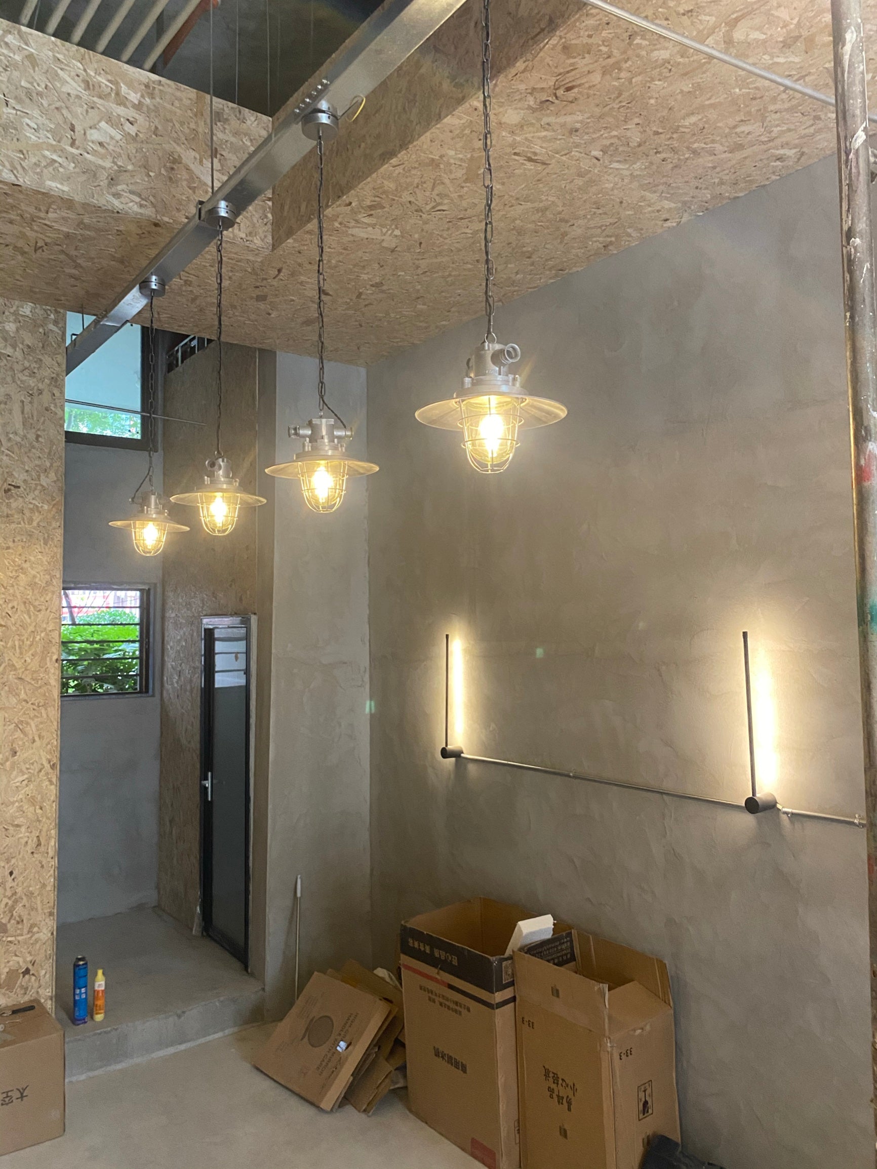 Celest Vintage Industrial Cage Metal Glass Pendant Light - Lamp Copper