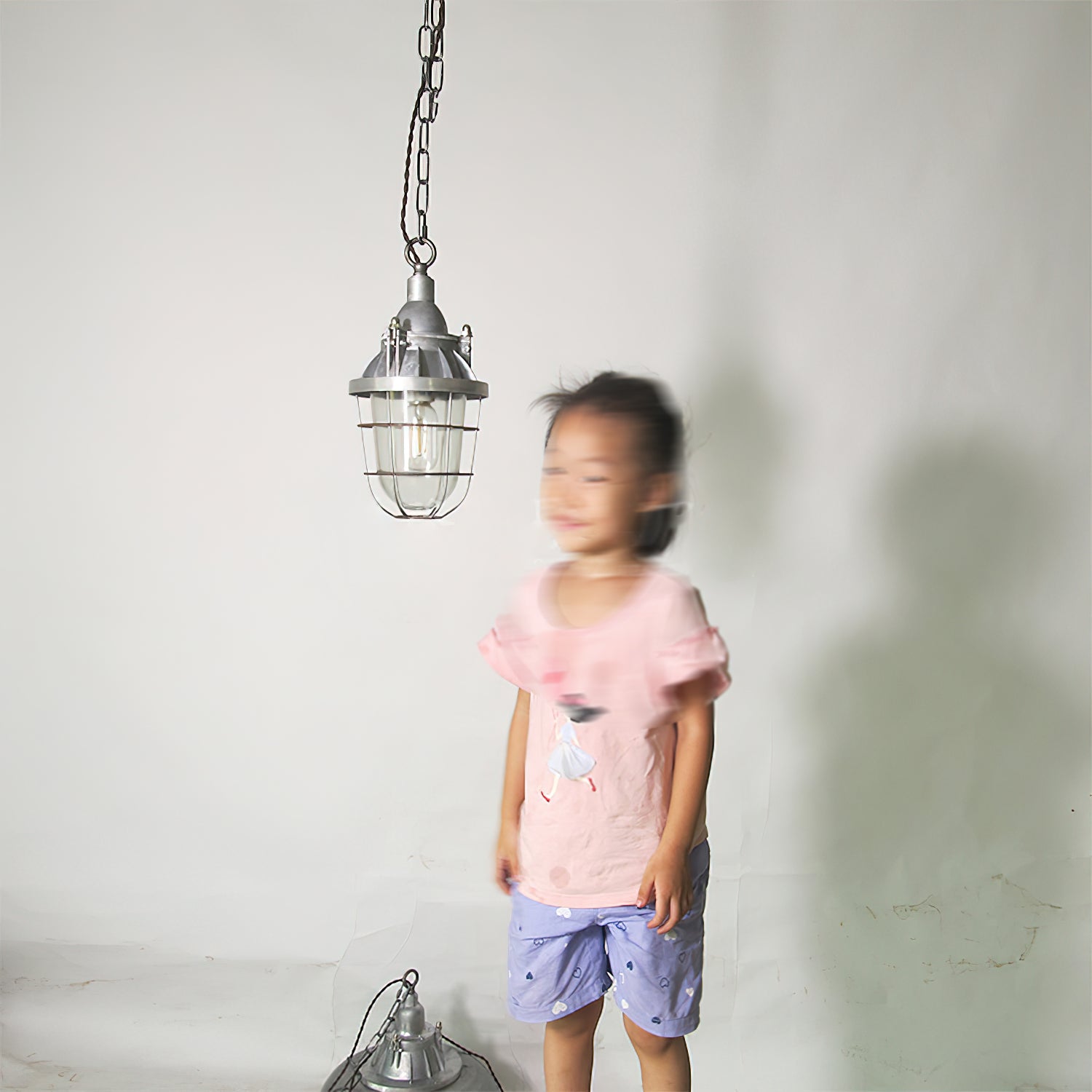 Celest Vintage Industrial Cage Metal Glass Pendant Light - Lamp Copper