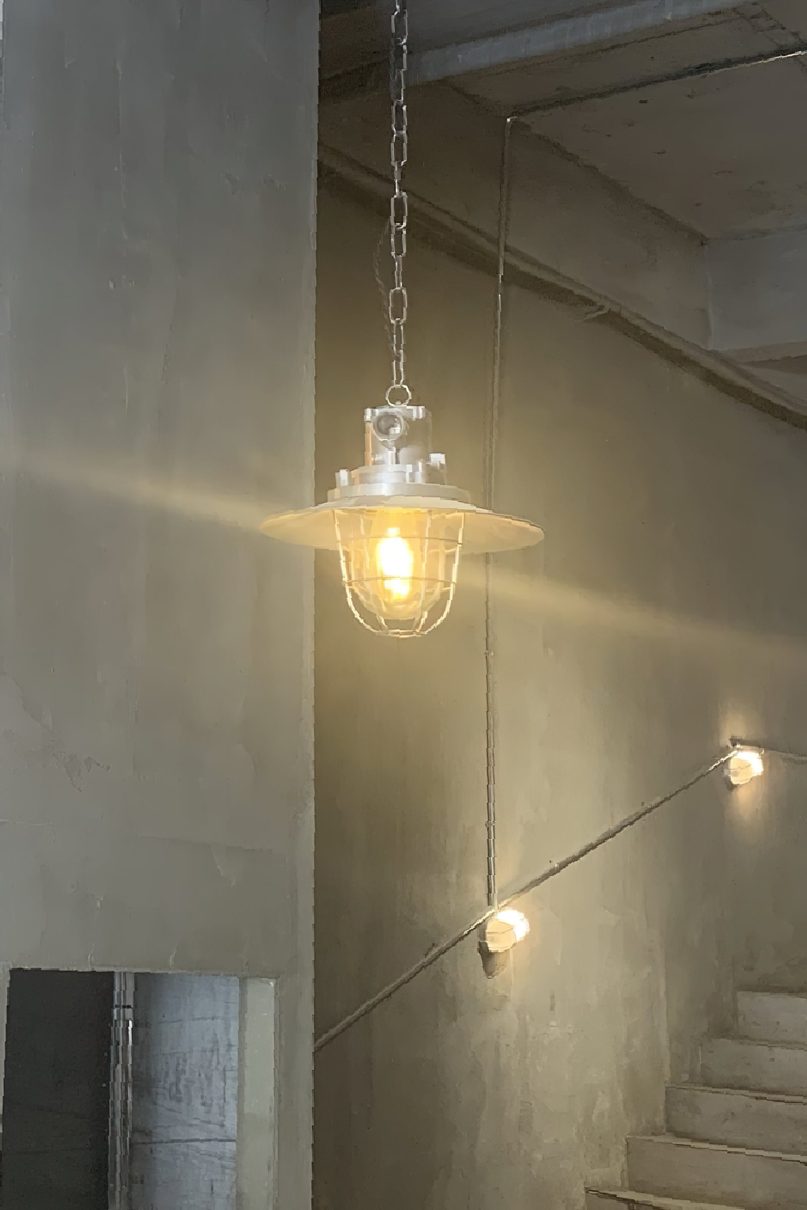 Celest Vintage Industrial Cage Metal Glass Pendant Light - Lamp Copper