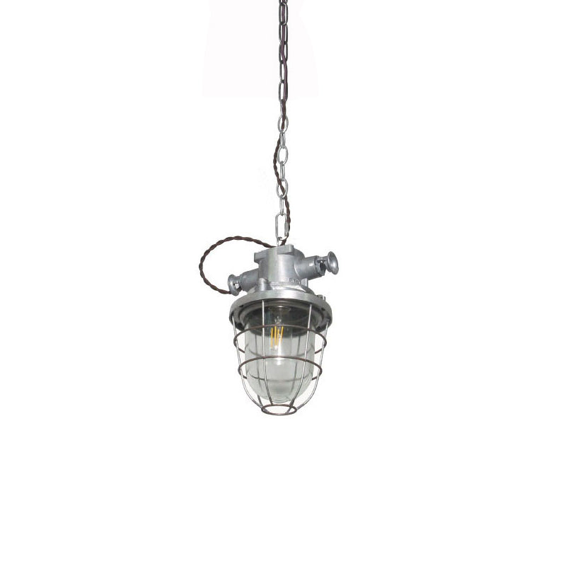 Celest Vintage Industrial Cage Metal Glass Pendant Light - Lamp Copper