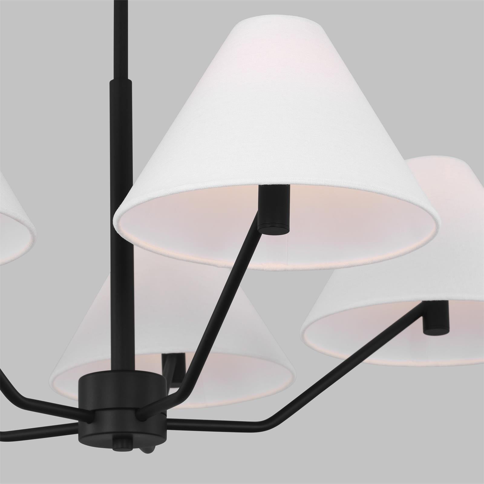 Lustra Chandelier en Laiton Abat-jours en Tissu en Forme de Cône Moderne - Neutralighting