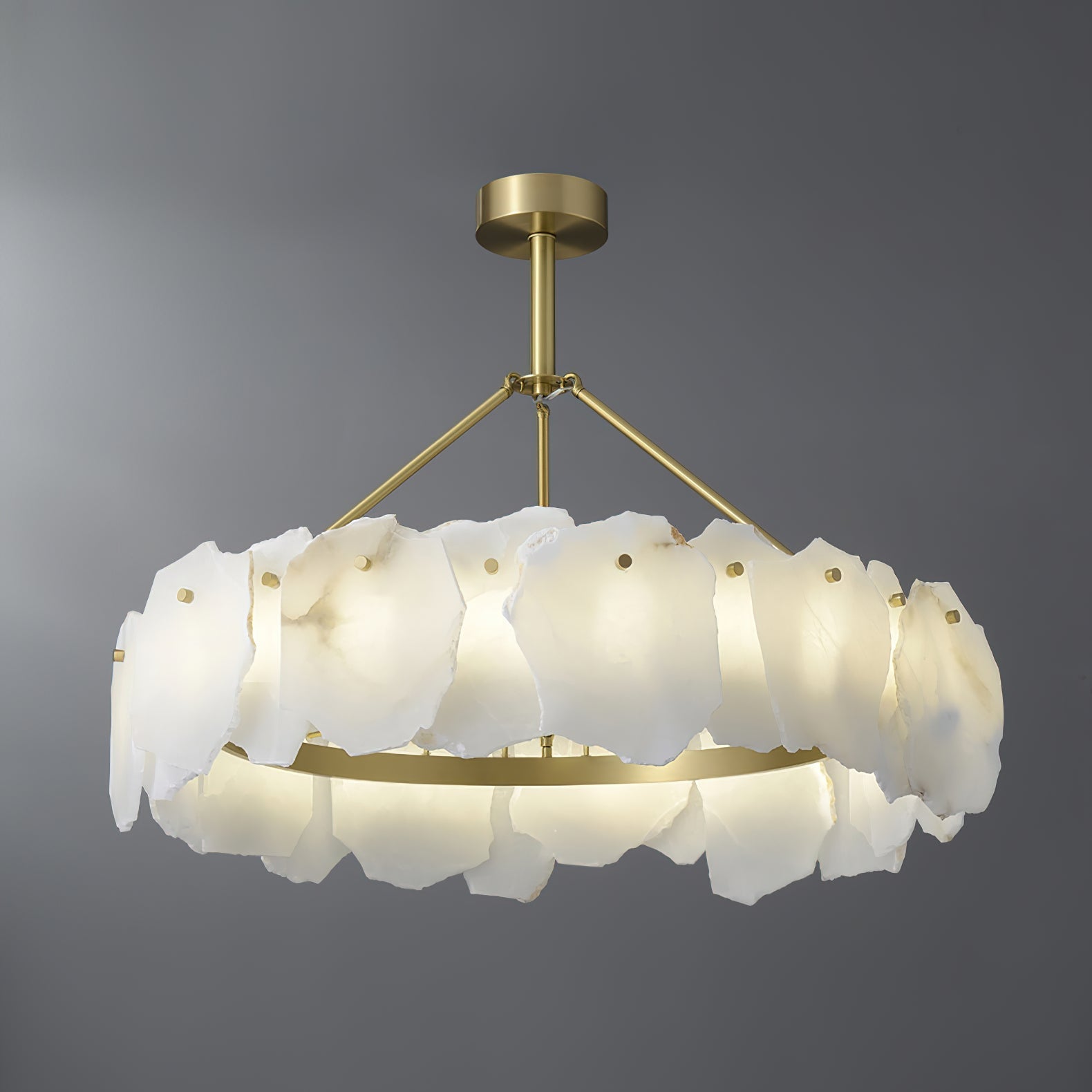 Cryon Lustre en laiton et alabastre Style luxueux postmoderne - Neutralighting