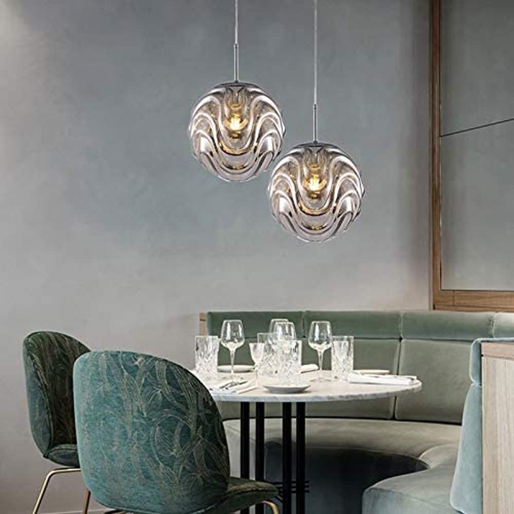 Valentina Moderne Sphère Suspension Verre Or/Noir Salle à manger - Neutralighting