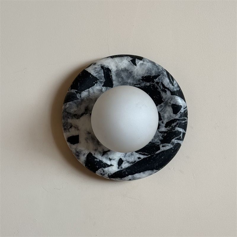 Uvinos Modern Minimalist Black Marble Sconce Wall Lamp - Lamp Copper
