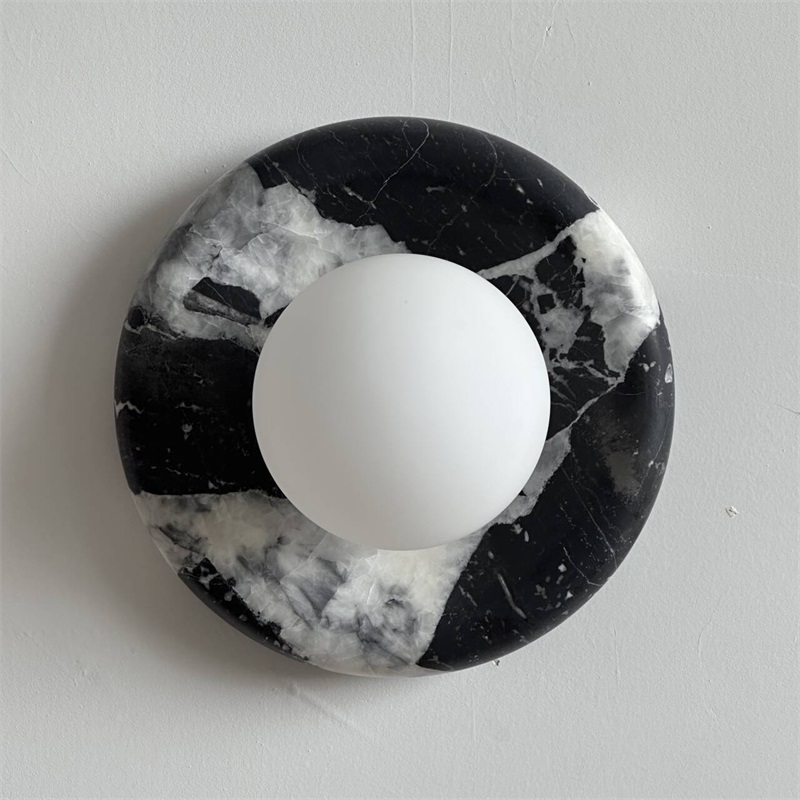 Uvinos Modern Minimalist Black Marble Sconce Wall Lamp - Lamp Copper