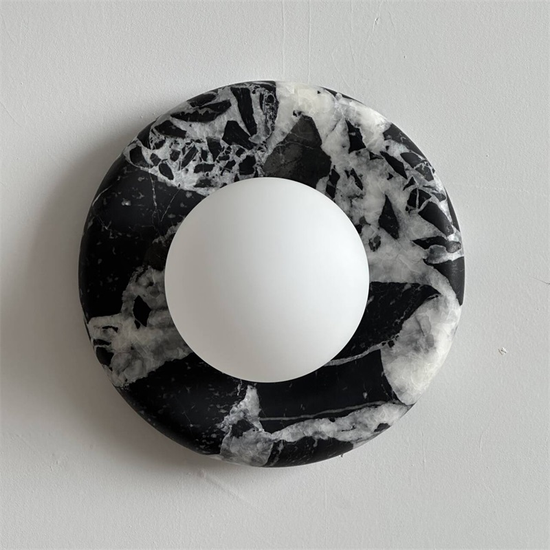 Uvinos Modern Minimalist Black Marble Sconce Wall Lamp - Lamp Copper