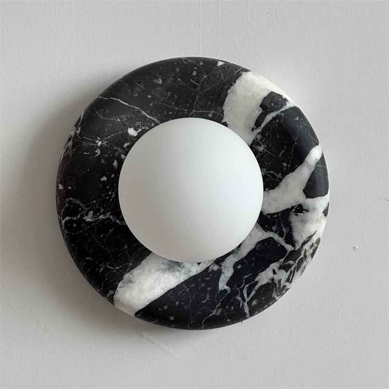 Uvinos Modern Minimalist Black Marble Sconce Wall Lamp - Lamp Copper