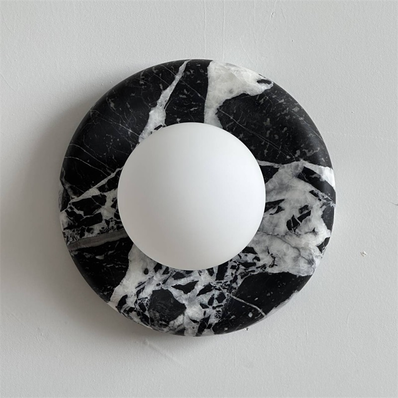 Uvinos Modern Minimalist Black Marble Sconce Wall Lamp - Lamp Copper