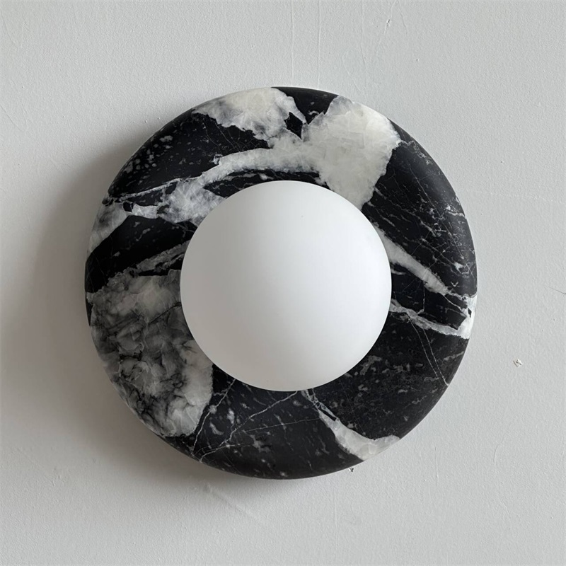 Uvinos Modern Minimalist Black Marble Sconce Wall Lamp - Lamp Copper
