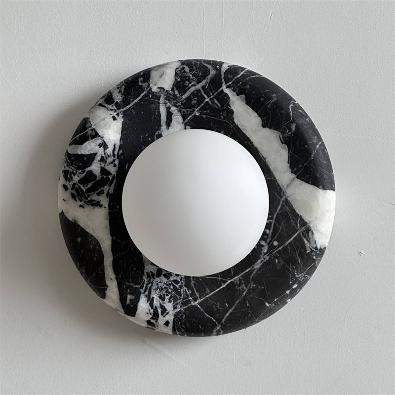 Uvinos Modern Minimalist Black Marble Sconce Wall Lamp - Lamp Copper