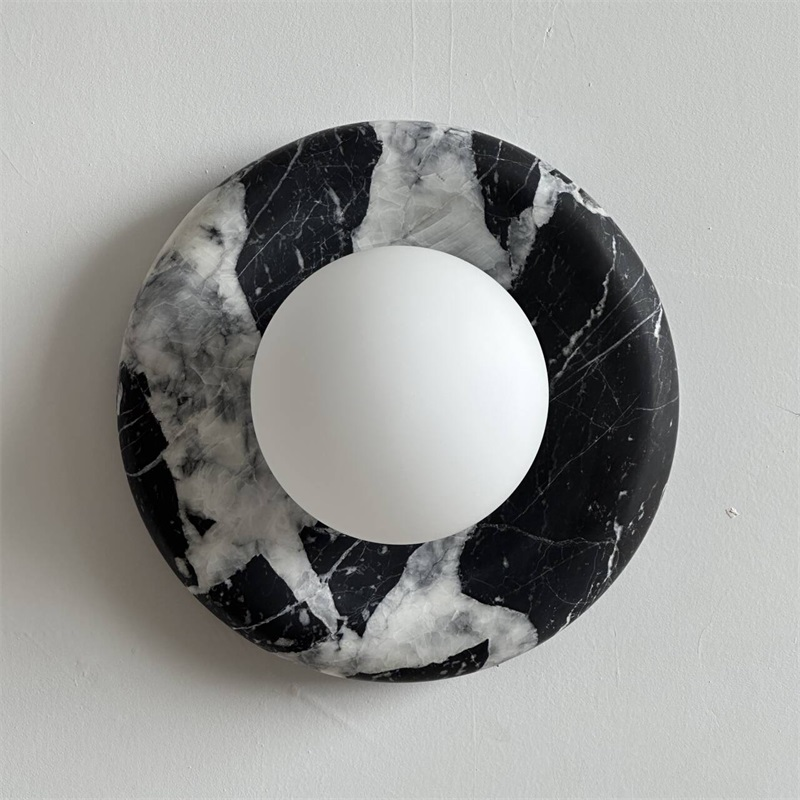 Uvinos Modern Minimalist Black Marble Sconce Wall Lamp - Lamp Copper