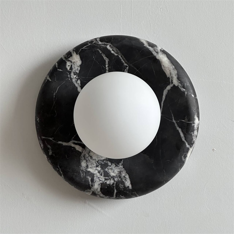 Uvinos Modern Minimalist Black Marble Sconce Wall Lamp - Lamp Copper