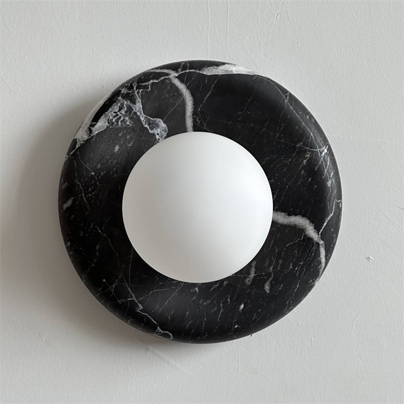 Uvinos Modern Minimalist Black Marble Sconce Wall Lamp - Lamp Copper