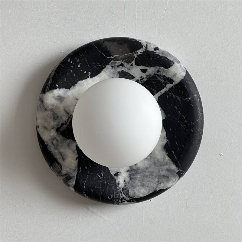Uvinos Modern Minimalist Black Marble Sconce Wall Lamp - Lamp Copper