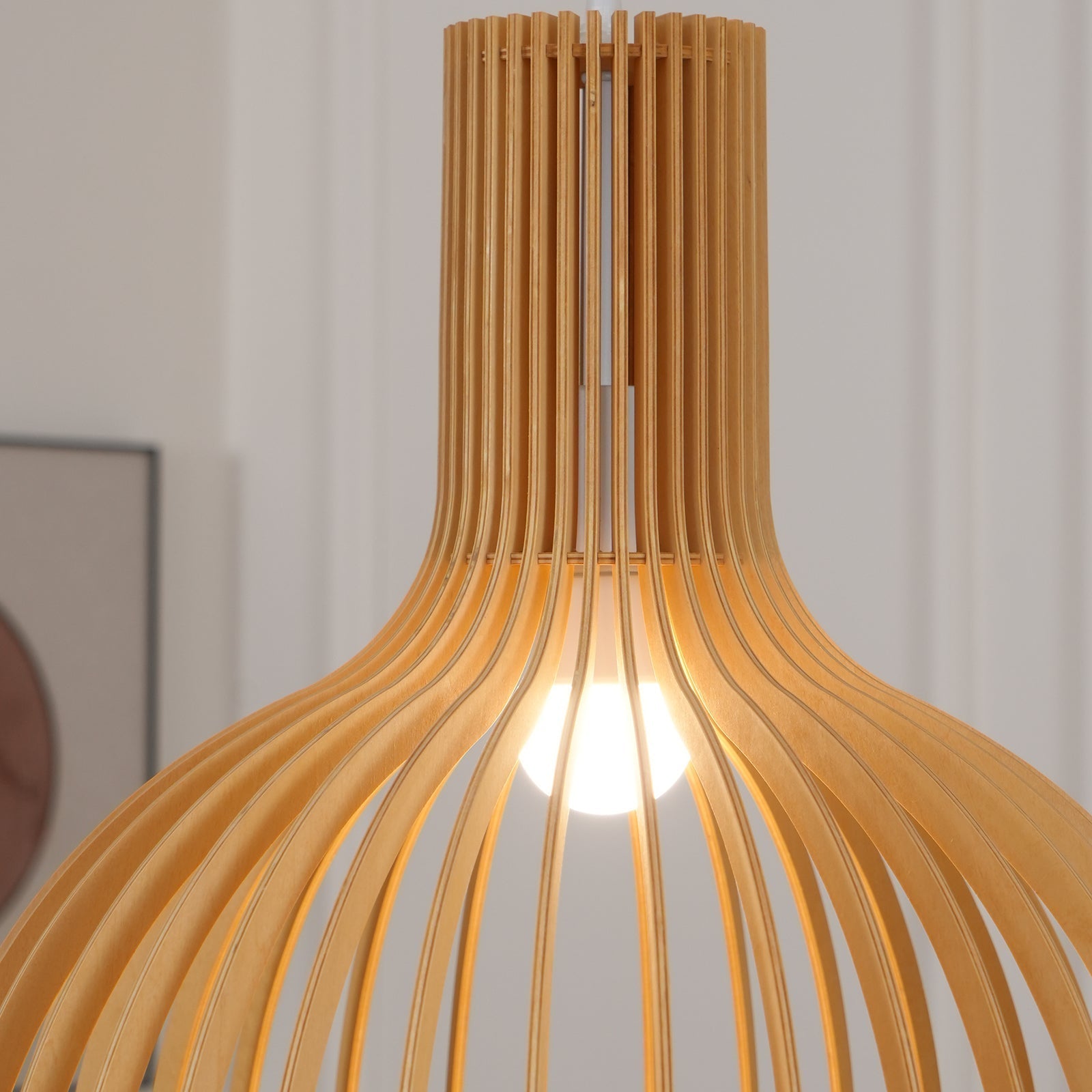 Cage Sculptural Birch Open-Frame Pendant Lamp - Letslighting