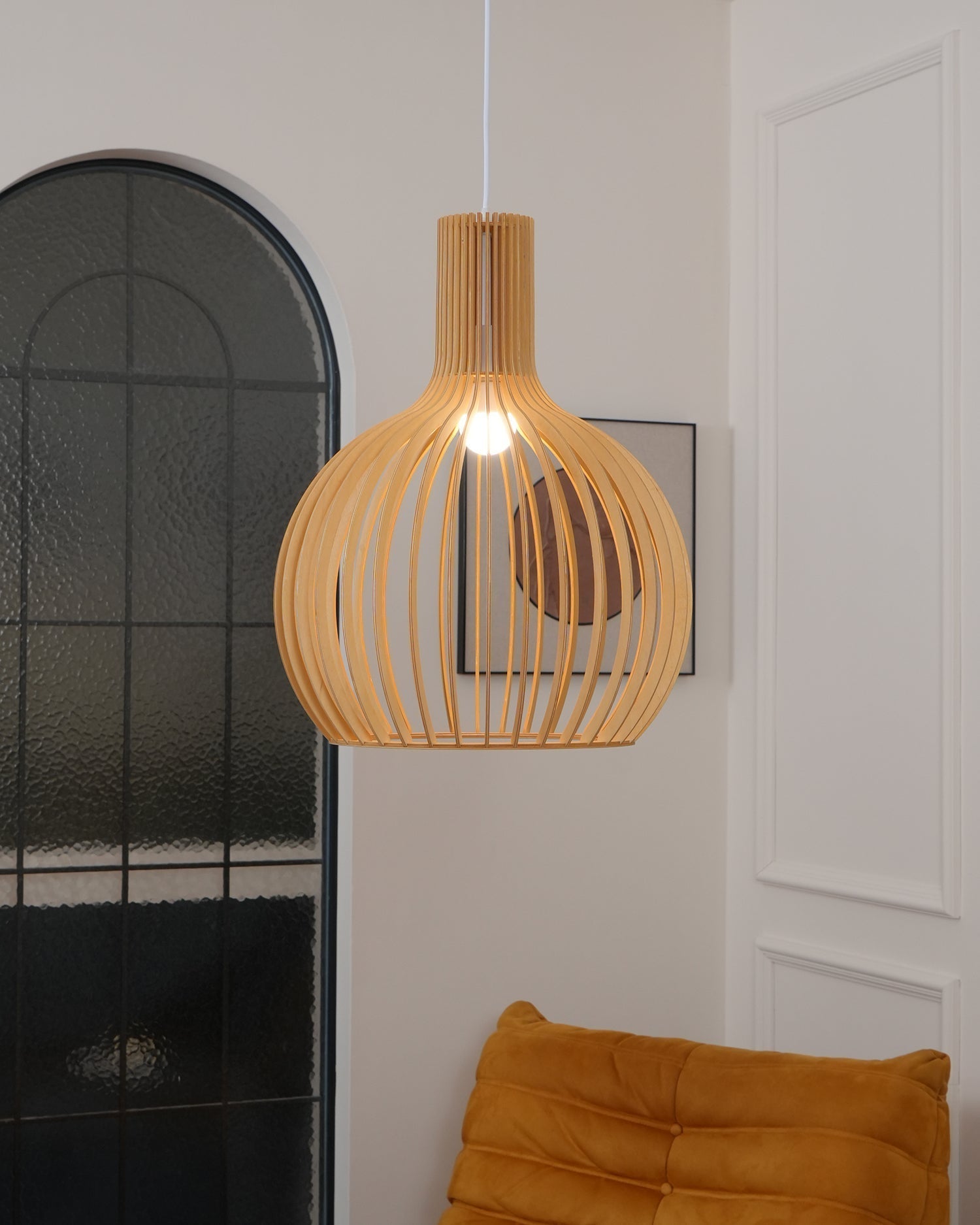 Cage Sculptural Birch Open-Frame Pendant Lamp - Letslighting