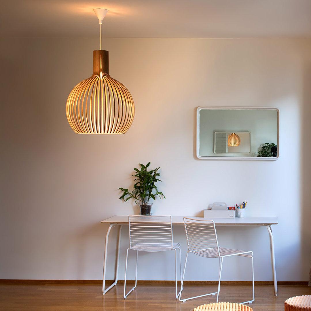 Cage Sculptural Birch Open-Frame Pendant Lamp - Letslighting