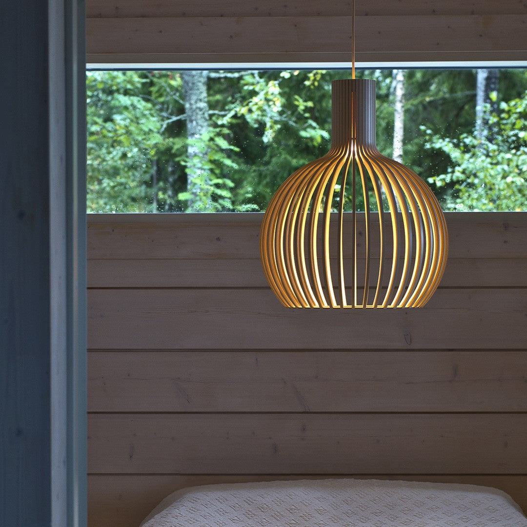 Cage Sculptural Birch Open-Frame Pendant Lamp - Letslighting
