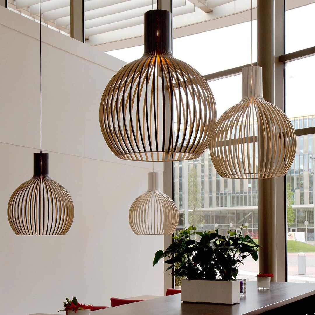 Cage Sculptural Birch Open-Frame Pendant Lamp - Letslighting