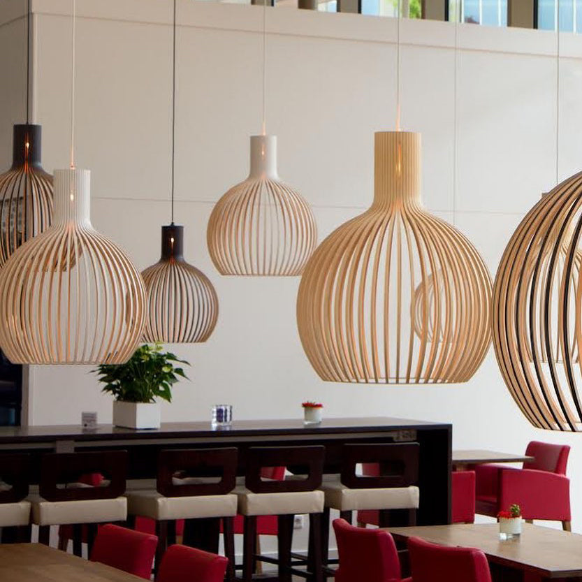 Cage Sculptural Birch Open-Frame Pendant Lamp - Letslighting
