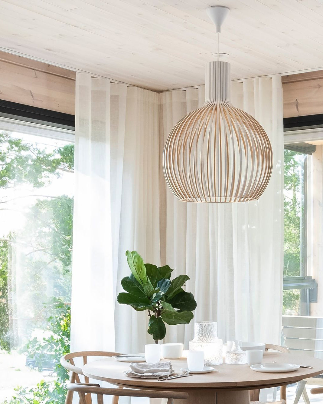 Cage Sculptural Birch Open-Frame Pendant Lamp - Letslighting