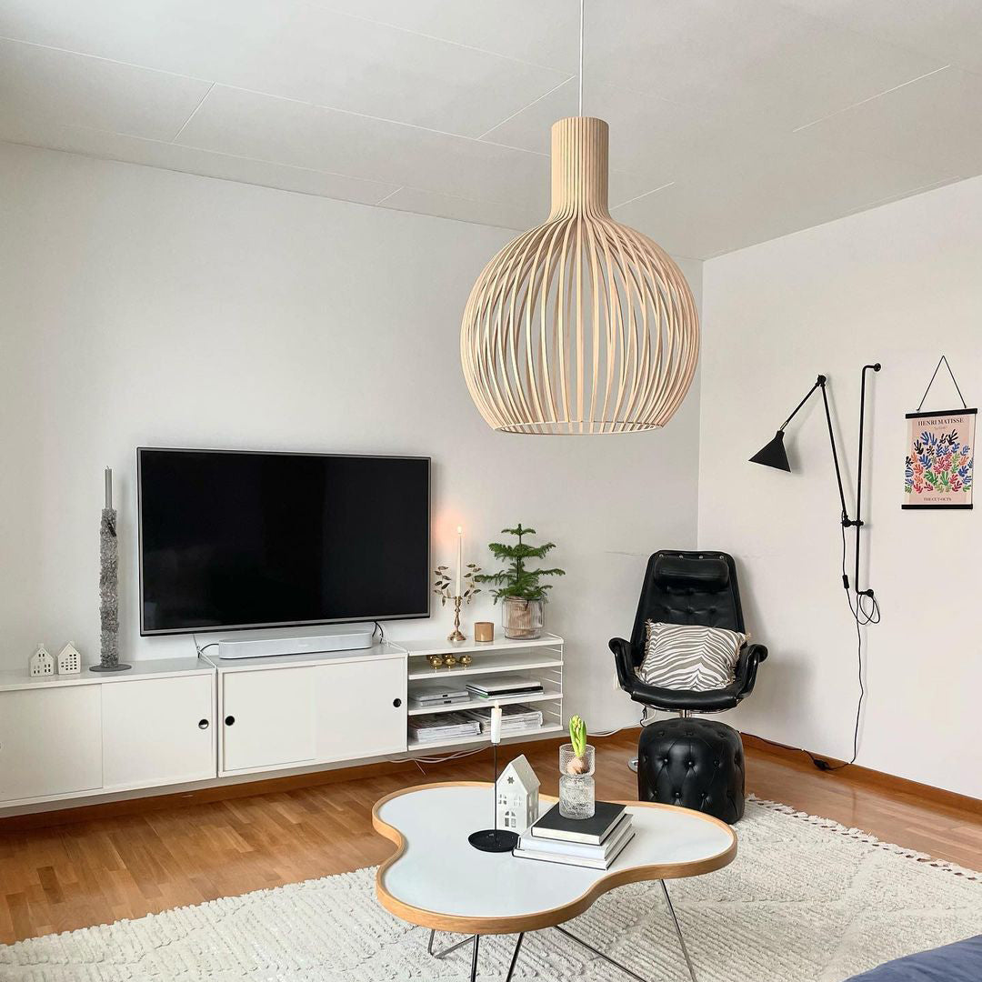 Cage Sculptural Birch Open-Frame Pendant Lamp - Letslighting