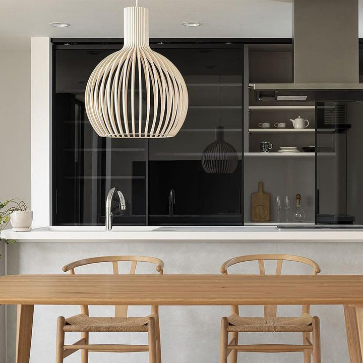 Cage Sculptural Birch Open-Frame Pendant Lamp - Letslighting