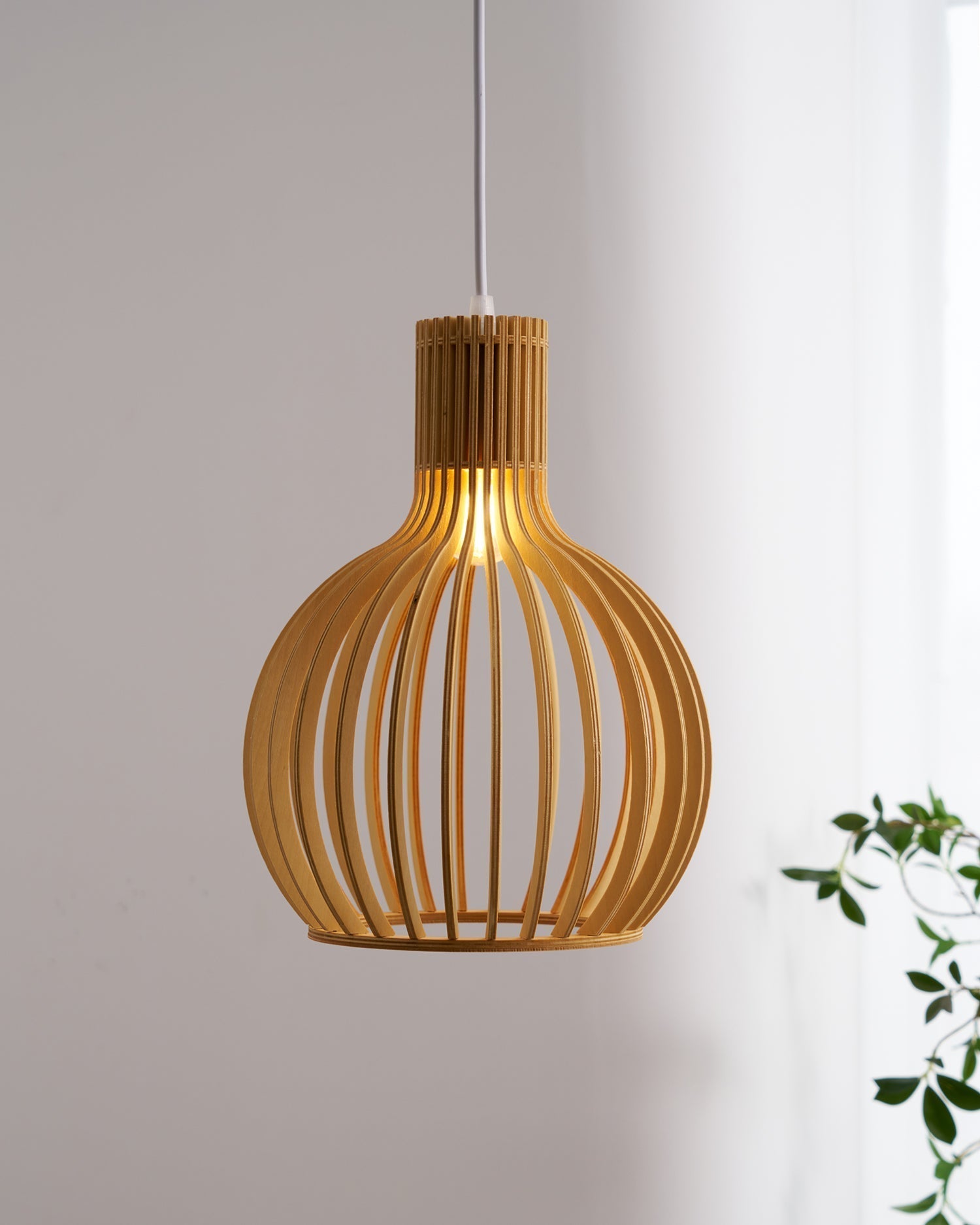 Cage Sculptural Birch Open-Frame Pendant Lamp - Letslighting
