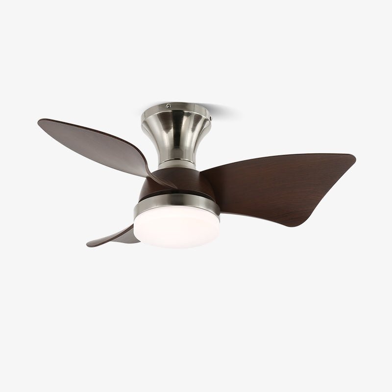 Plafonnier Ventilateur Mirella Argent et Bois, vue du modèle A