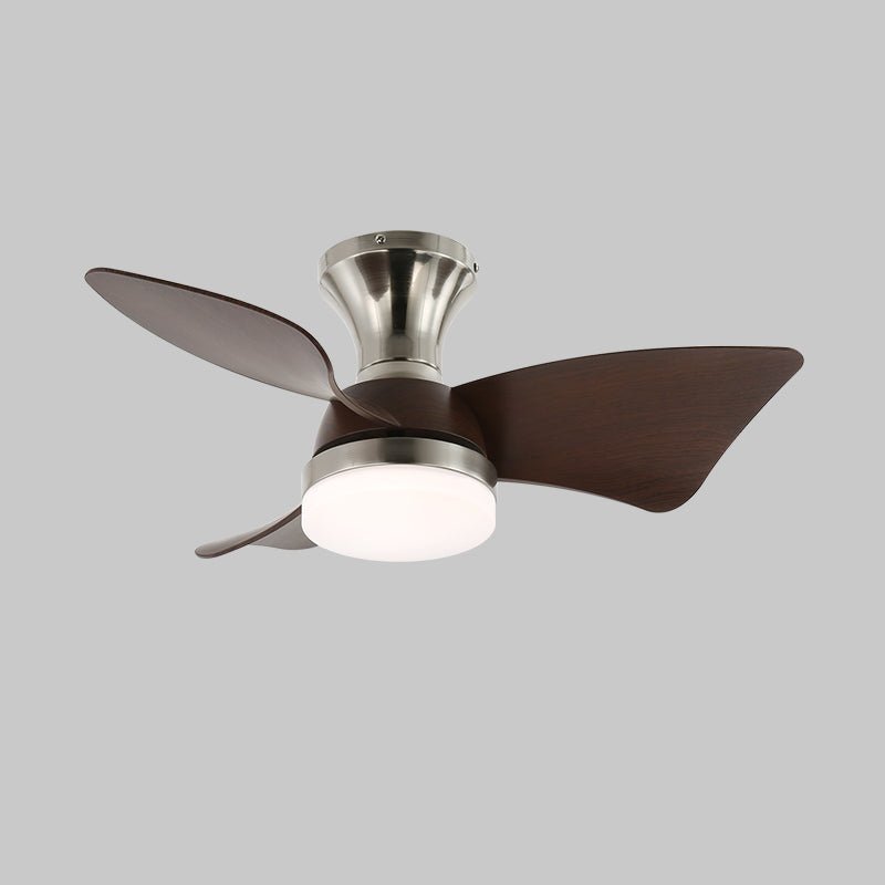 Plafonnier Ventilateur Mirella Argent et Bois, détail des pales en ABS