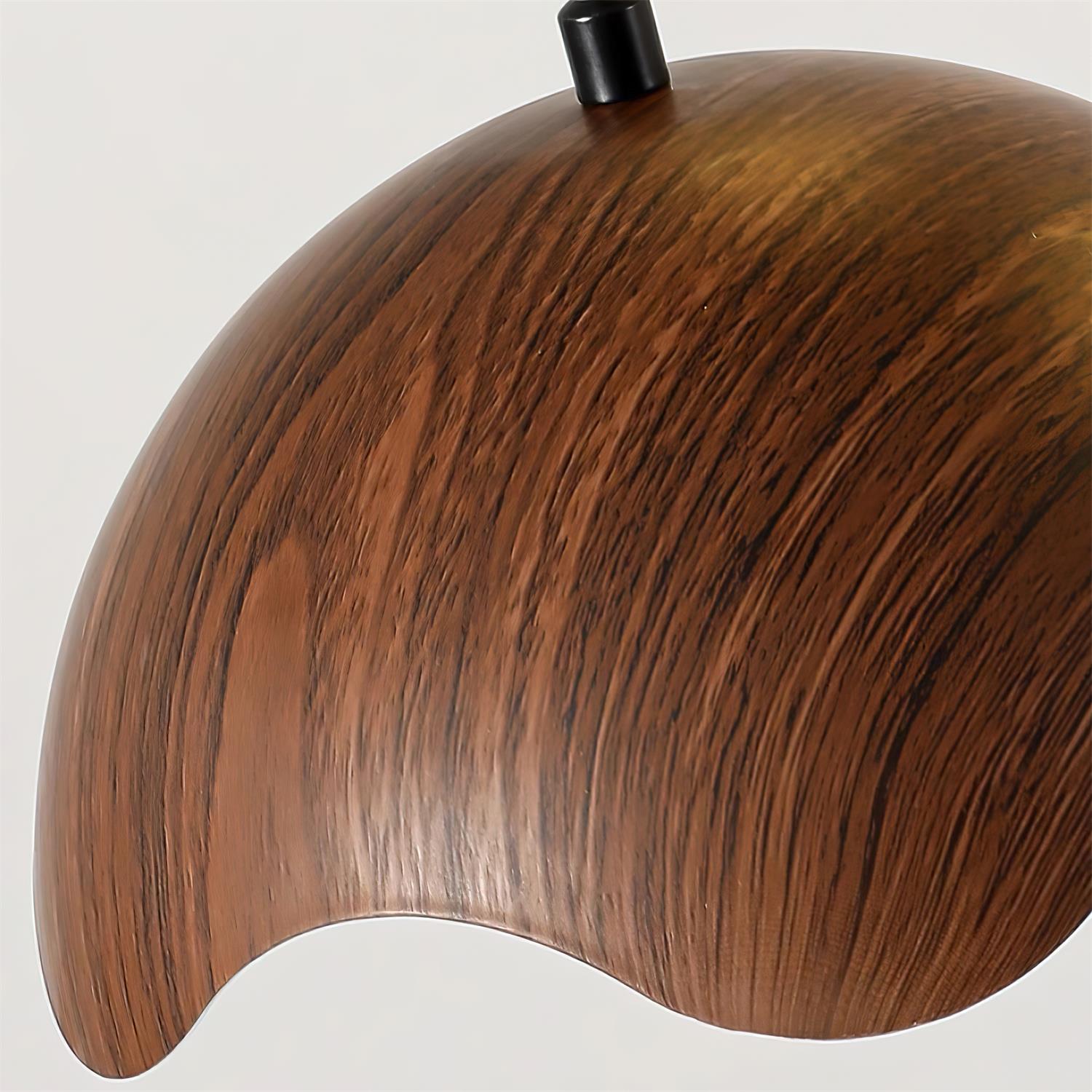 Pendant Lamp Wood-Grain Shade Wave Ambient Minimalist - Letslighting