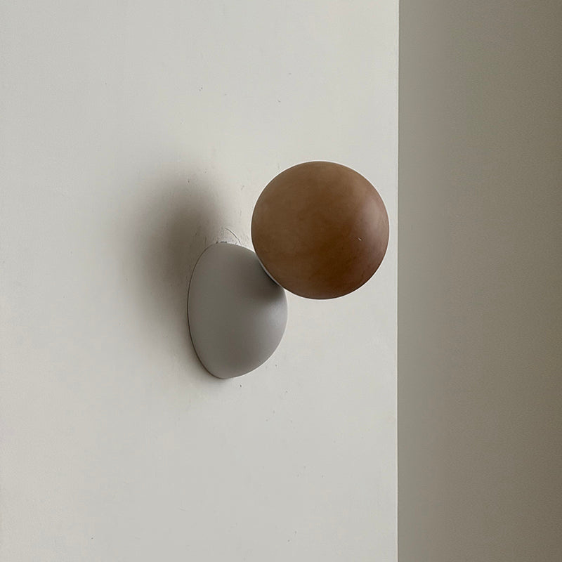 Arca Modern Minimalist Eclipse Mrable Metal Wall Lamp - Lamp Copper