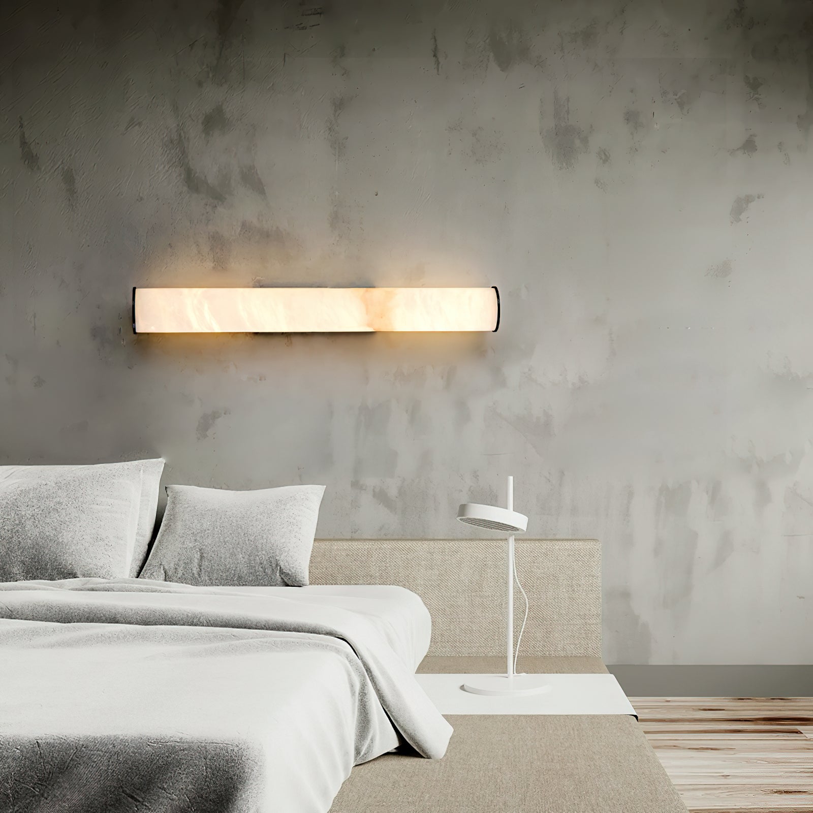 Arcus Lampe Murale Applique Style Élégant Minimaliste Moderne en Laiton et Albâtre - Neutralighting