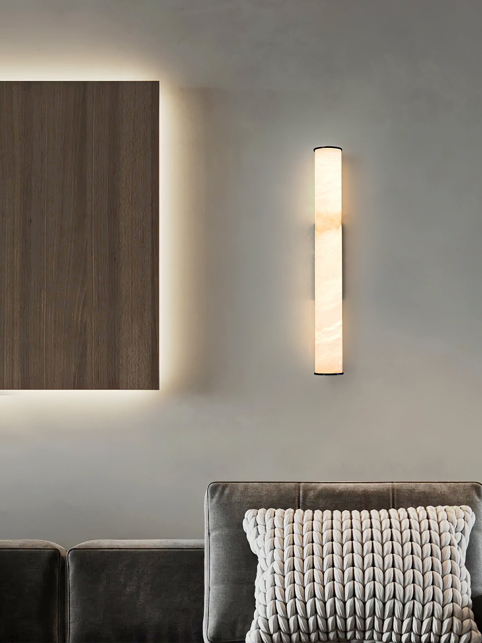 Arcus Lampe Murale Applique Style Élégant Minimaliste Moderne en Laiton et Albâtre - Neutralighting