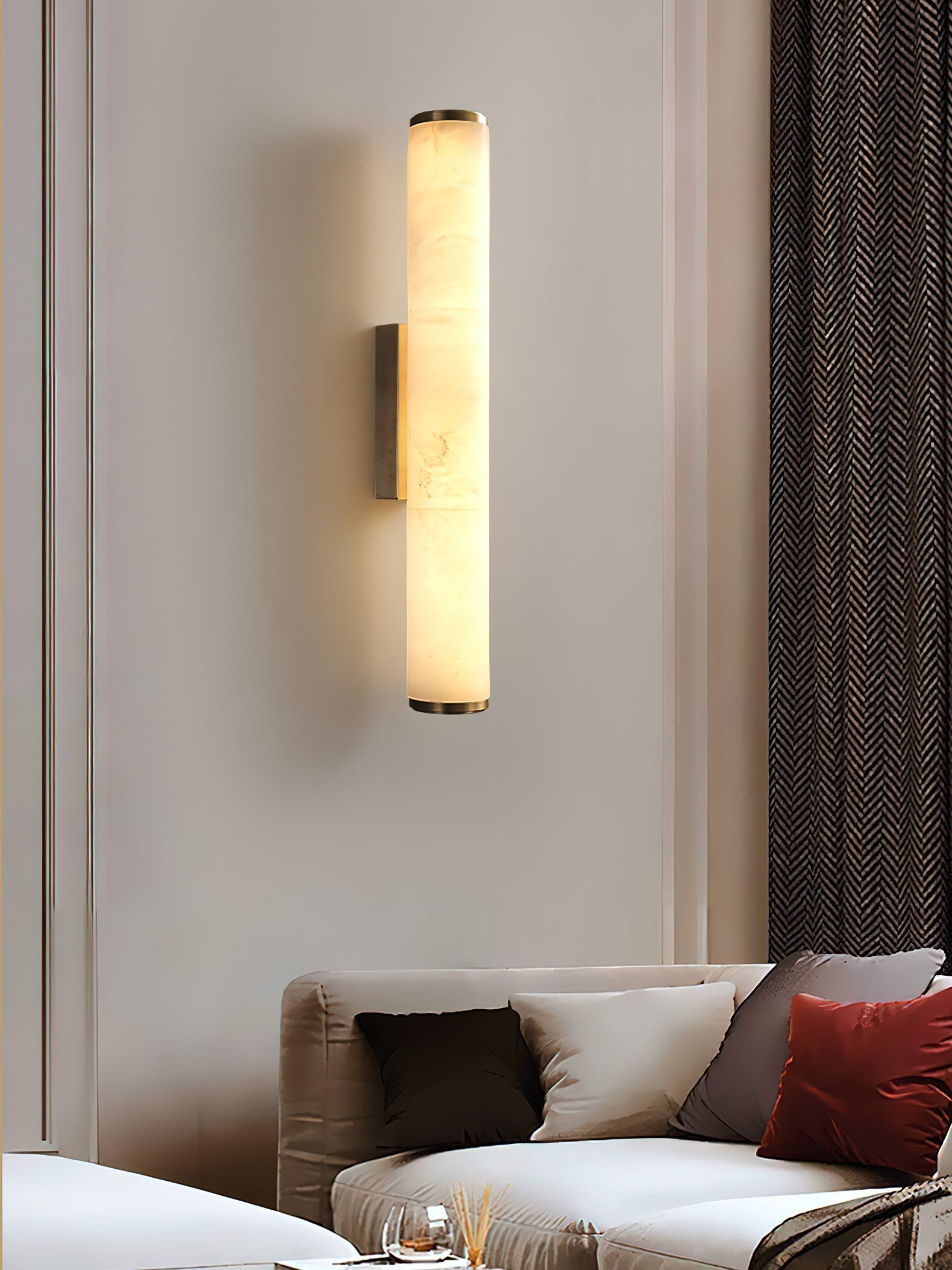 Arcus Lampe Murale Applique Style Élégant Minimaliste Moderne en Laiton et Albâtre - Neutralighting