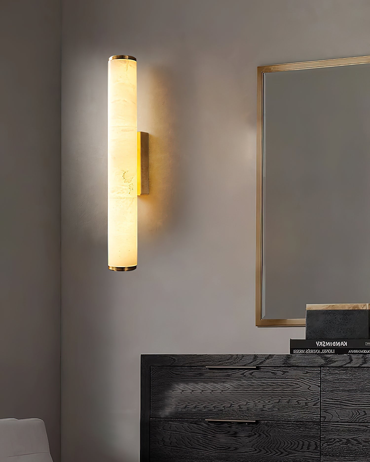 Arcus Lampe Murale Applique Style Élégant Minimaliste Moderne en Laiton et Albâtre - Neutralighting
