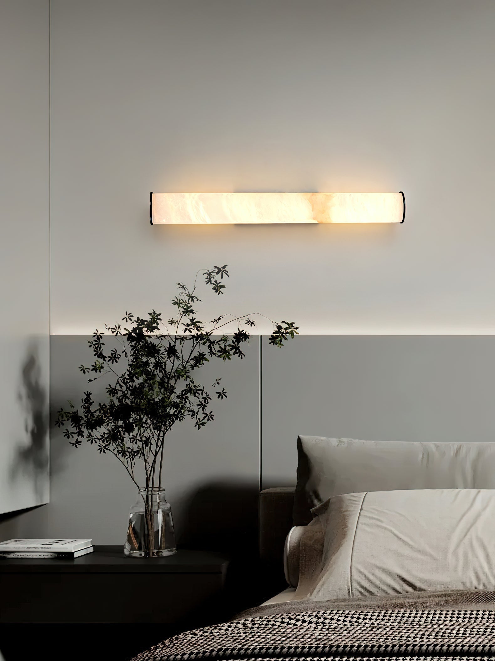 Arcus Lampe Murale Applique Style Élégant Minimaliste Moderne en Laiton et Albâtre - Neutralighting