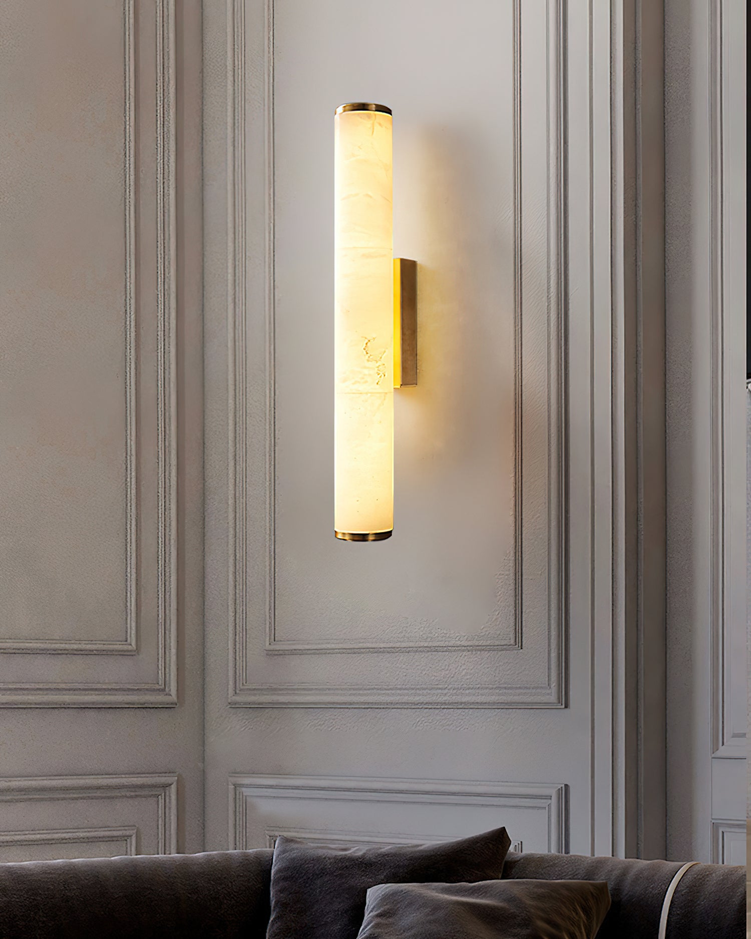 Arcus Lampe Murale Applique Style Élégant Minimaliste Moderne en Laiton et Albâtre - Neutralighting