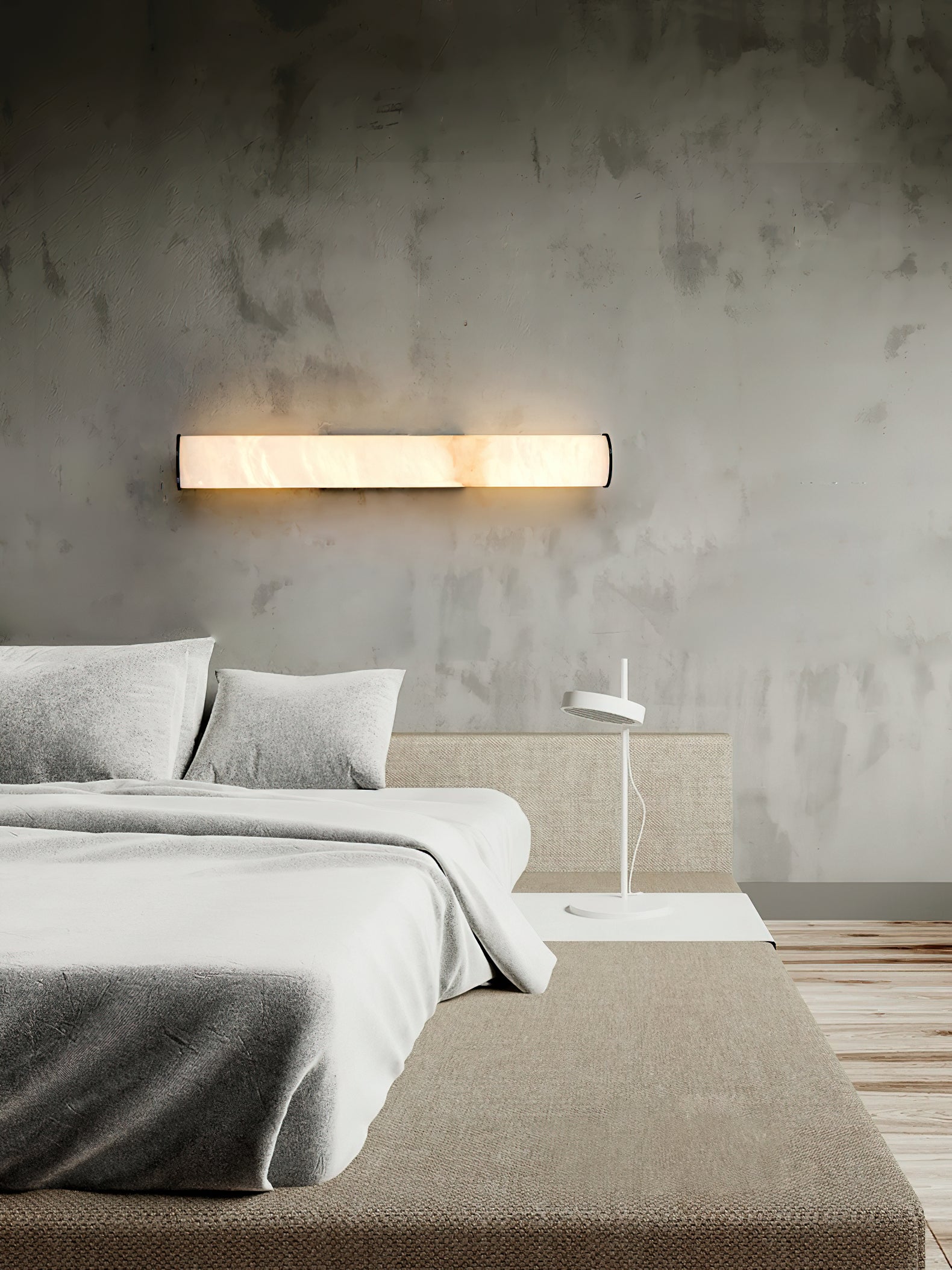 Arcus Lampe Murale Applique Style Élégant Minimaliste Moderne en Laiton et Albâtre - Neutralighting