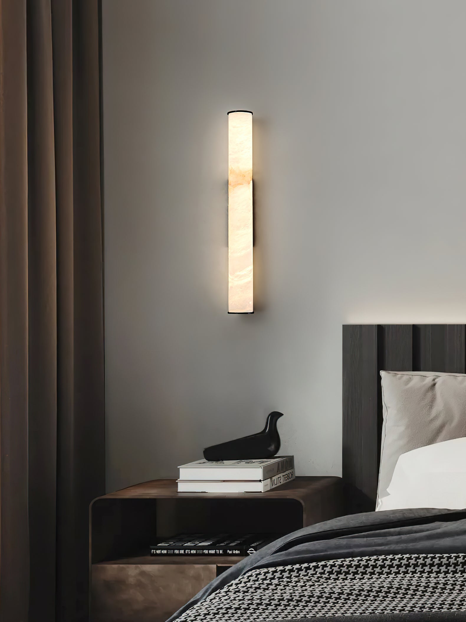 Arcus Lampe Murale Applique Style Élégant Minimaliste Moderne en Laiton et Albâtre - Neutralighting