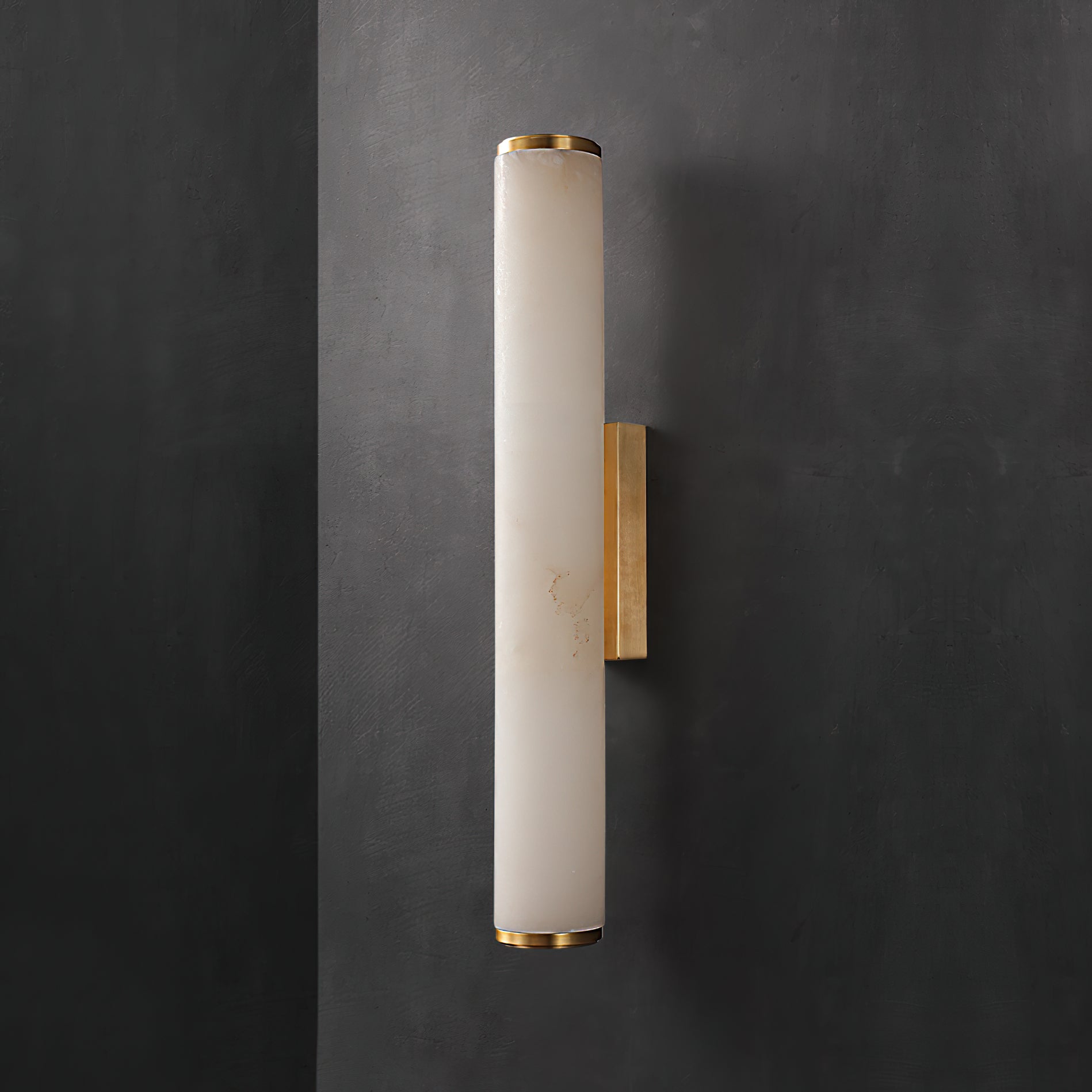 Arcus Lampe Murale Applique Style Élégant Minimaliste Moderne en Laiton et Albâtre - Neutralighting