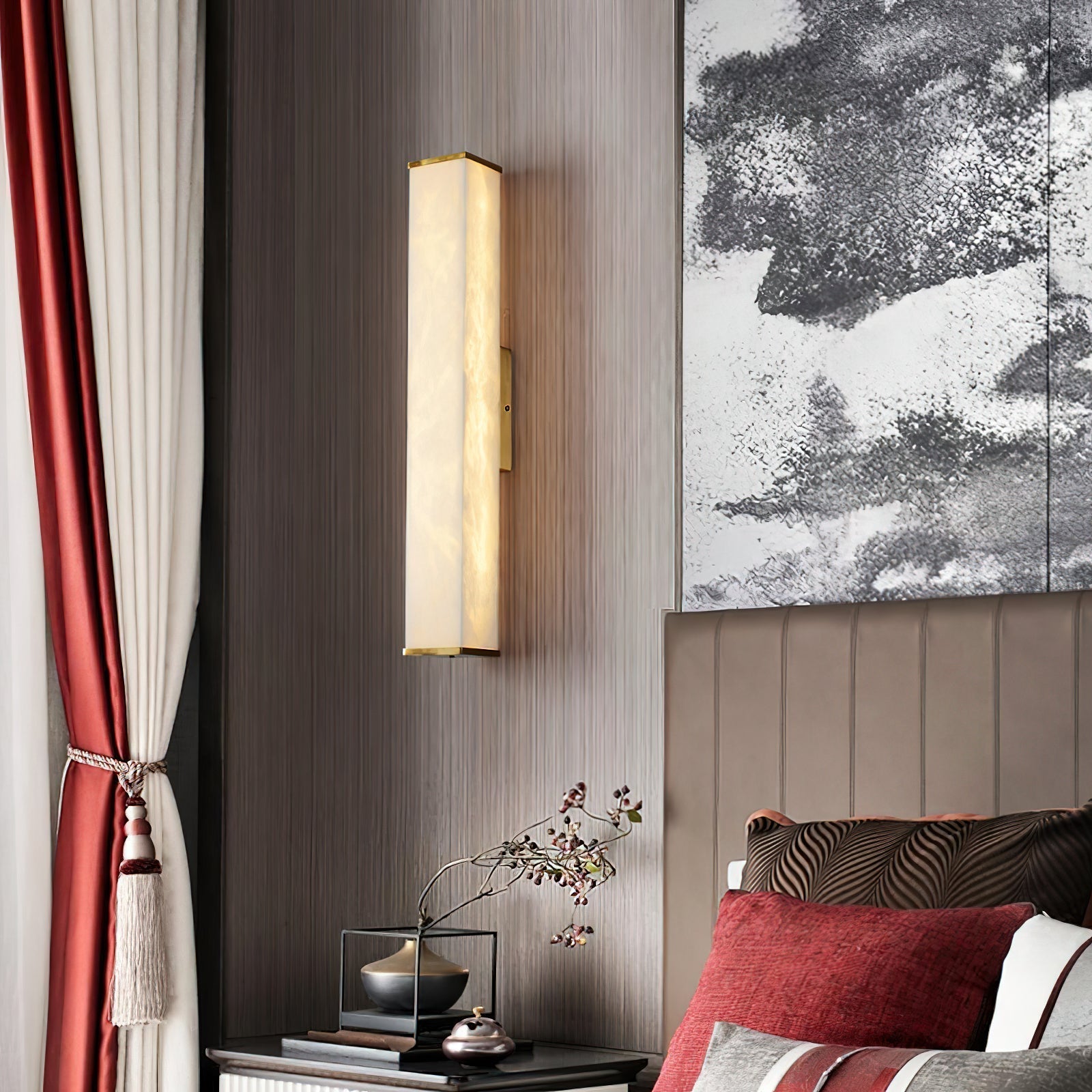 Arcus Lampe Murale Applique Style Élégant Minimaliste Moderne en Laiton et Albâtre - Neutralighting